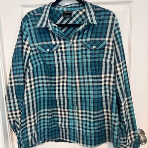 Plaid Button-Up Women's Top